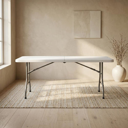 Light Grey, Folding Table, Quality Build, Durable Wood Frame
