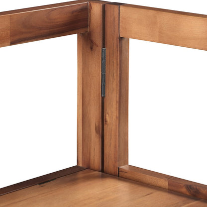 Bayfront 3-Shelf Folding Bookcase in Bayfront Acacia Wood Finish