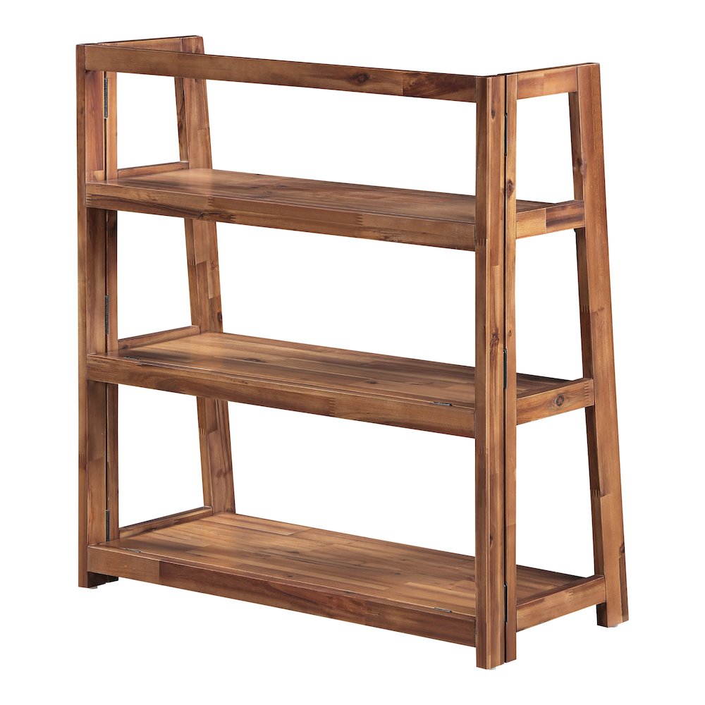 Bayfront 3-Shelf Folding Bookcase in Bayfront Acacia Wood Finish