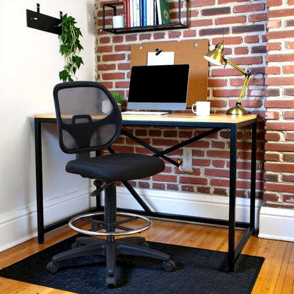 Black Drafting Chair – Tall Office Chair With 20-Inch Foot Rest