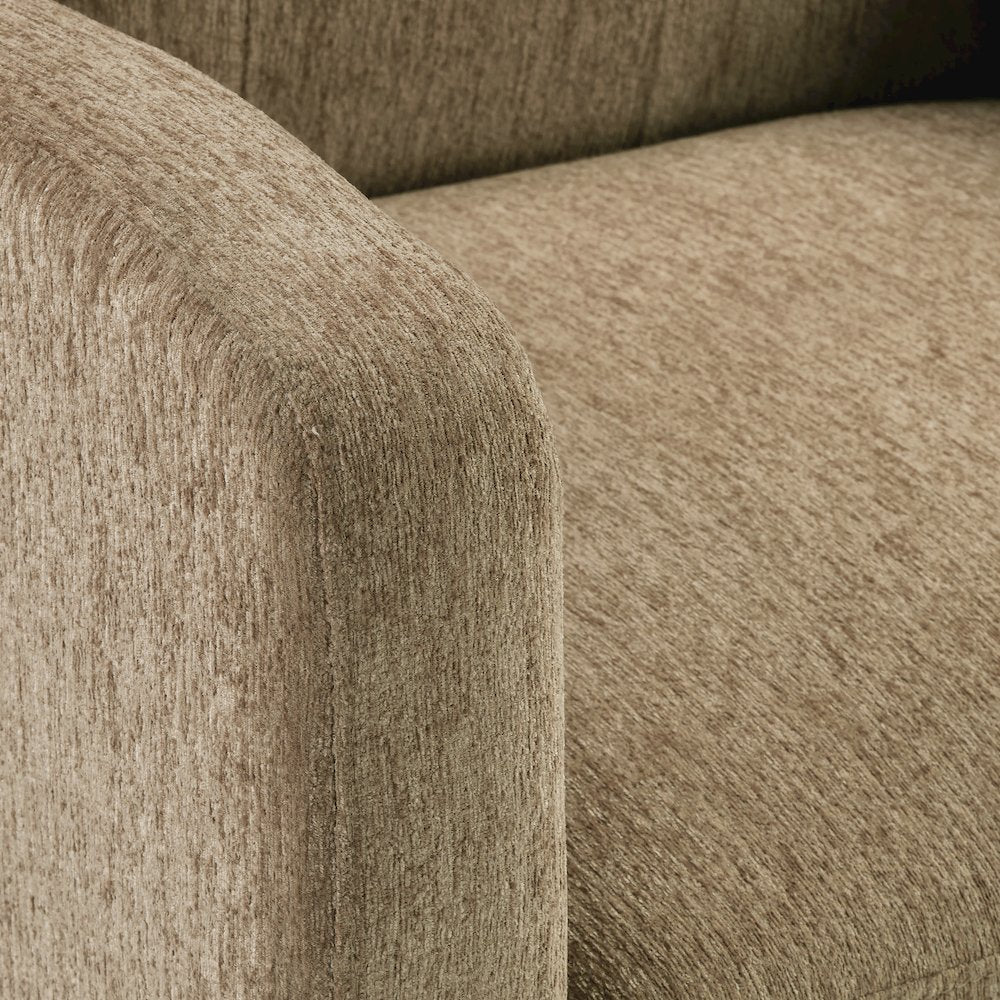 Lake Meadows Arm Chair in Taupe Fabric with Espresso Legs