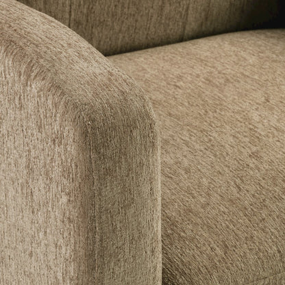 Lake Meadows Arm Chair in Taupe Fabric with Espresso Legs