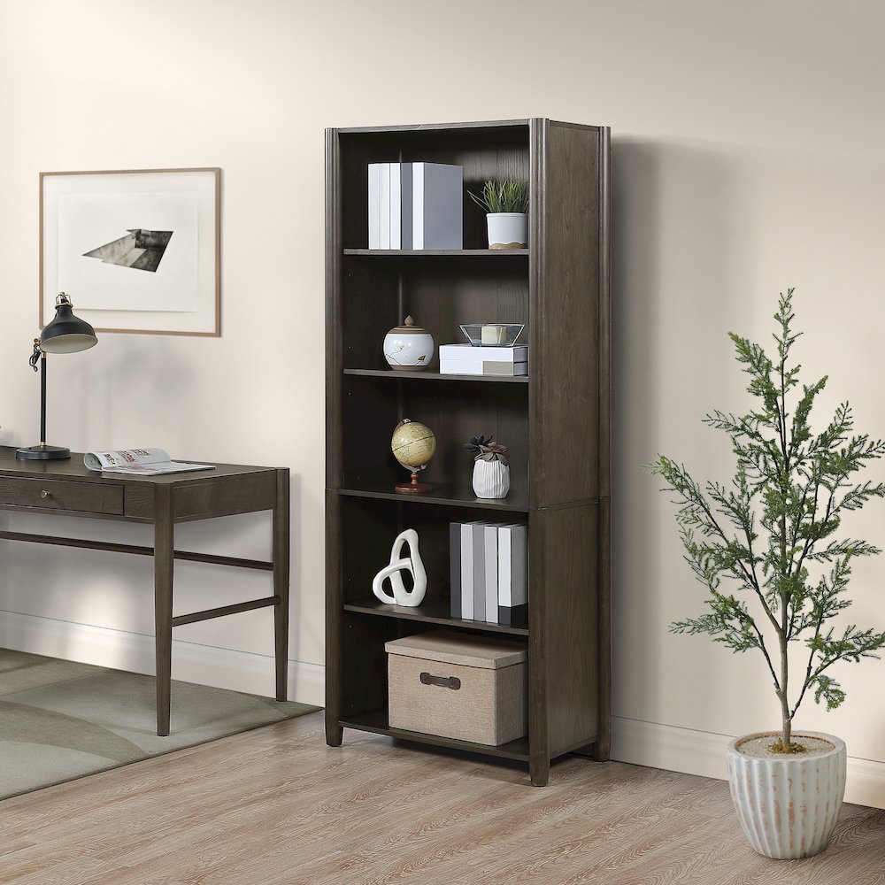 Wembley 5-Shelf Bookcase  in Burnt Ash Finish