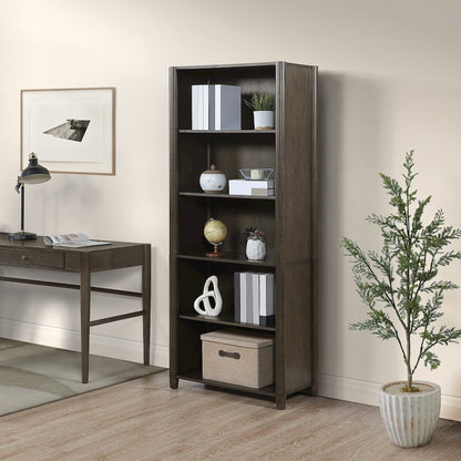 Wembley 5-Shelf Bookcase  in Burnt Ash Finish