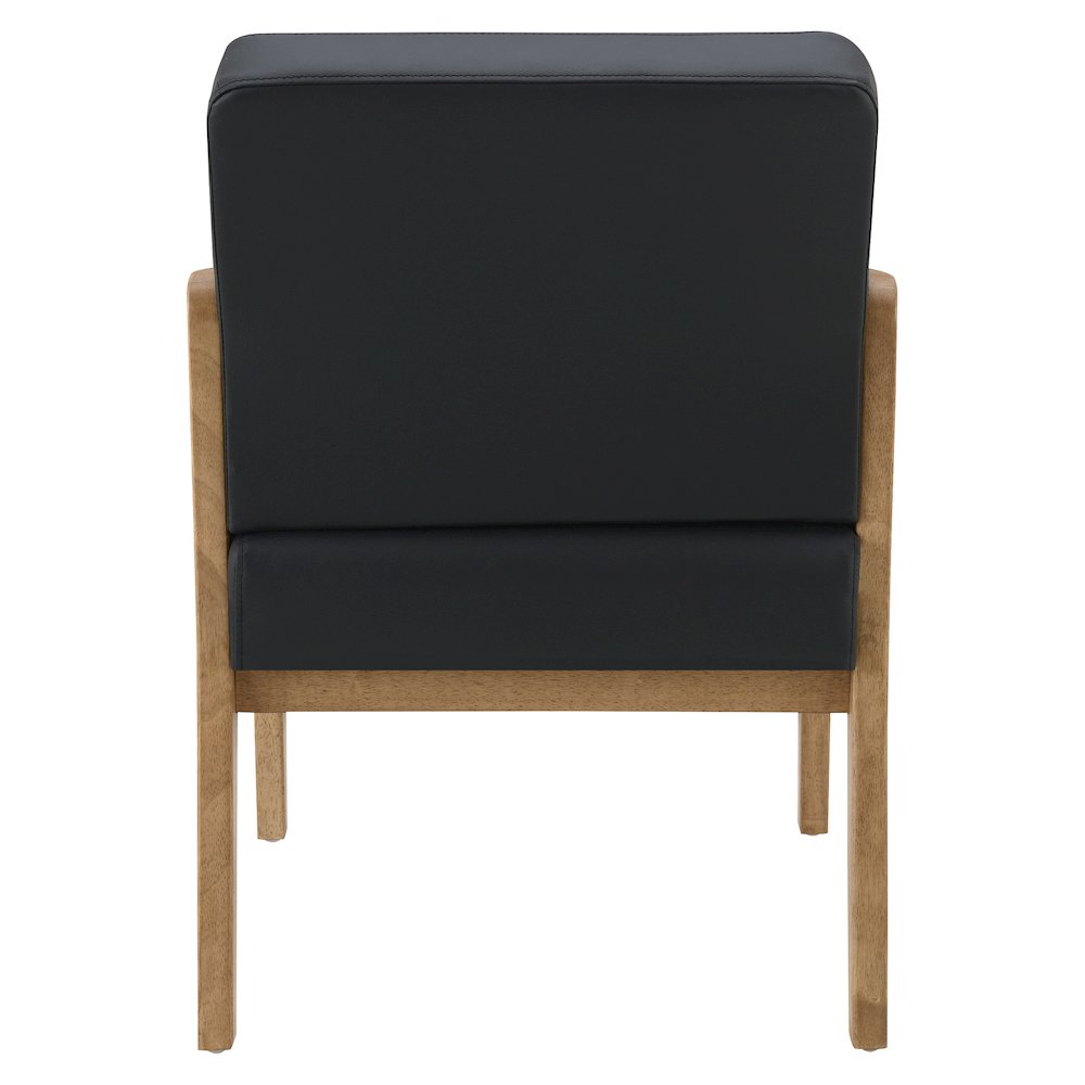 Back Faux Leather with Medium Oak Finish Visitor’s Chair with Memory Foam Seat