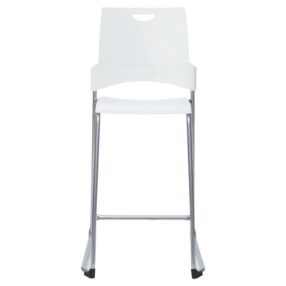 Tall Stacking and Ganging Chair with White Plastic Seat & Back, 2-Pack