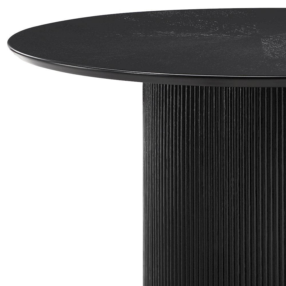 Jada 5-piece Round Pedestal Dining Table and 4 Chairs in Black Finish
