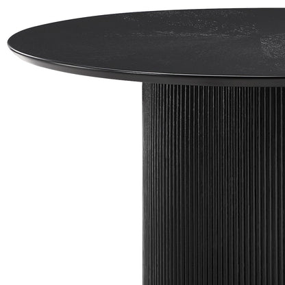 Jada 5-piece Round Pedestal Dining Table and 4 Chairs in Black Finish