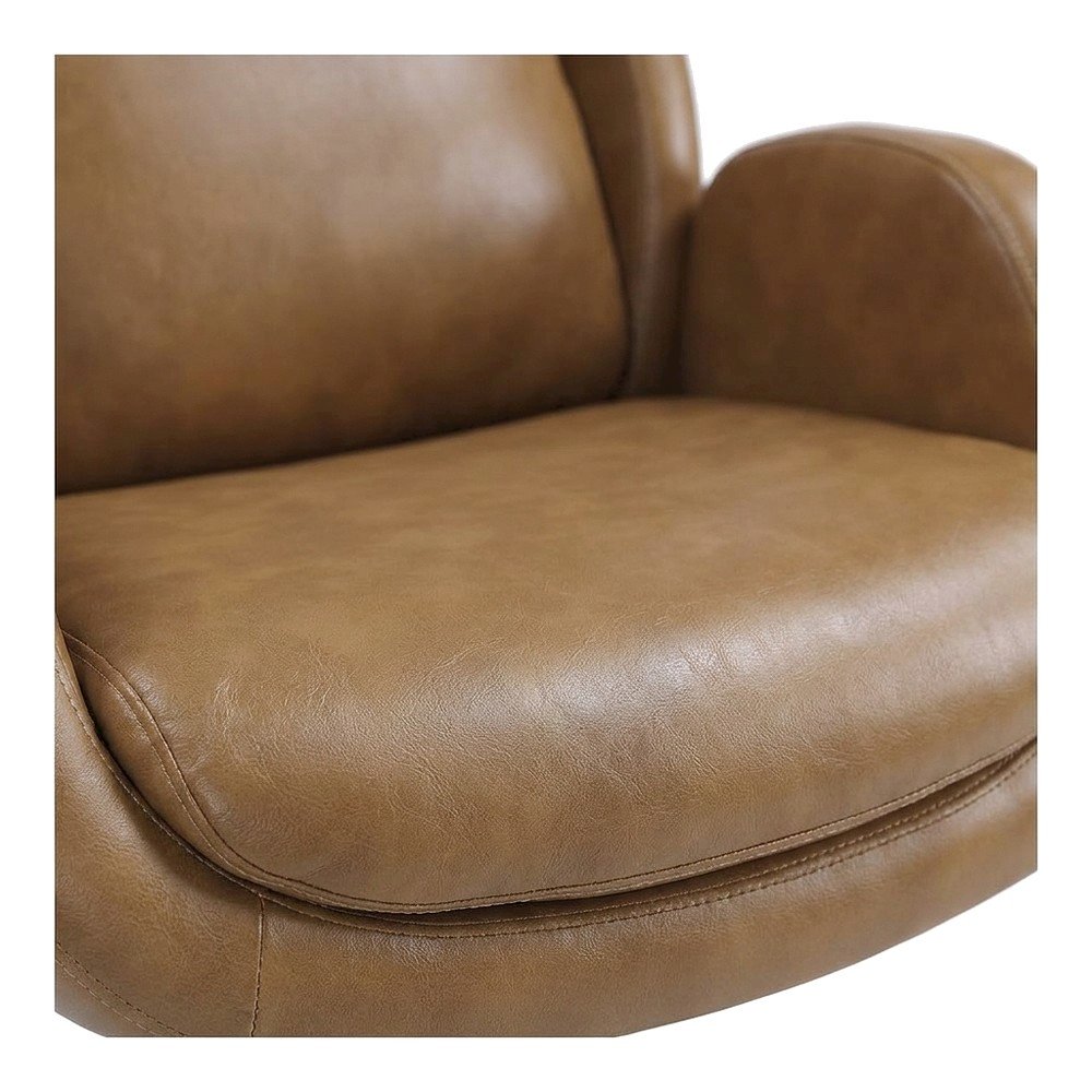 Modern PU Leather High-Back Ergonomic Computer Desk Chair, Padded Seat, Nutmeg