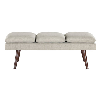 Amanda 54" Mid-Century Bench in Linen Fabric