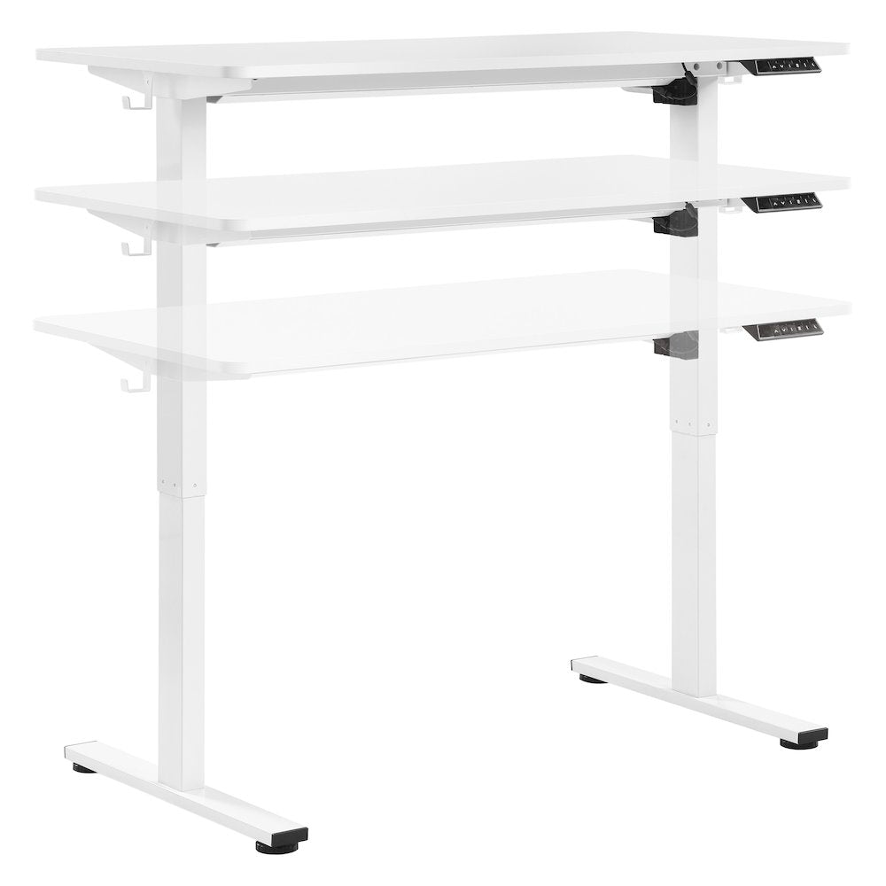Primo 48"W Sit to Stand Electric Height Adjustable Desk in White Finish