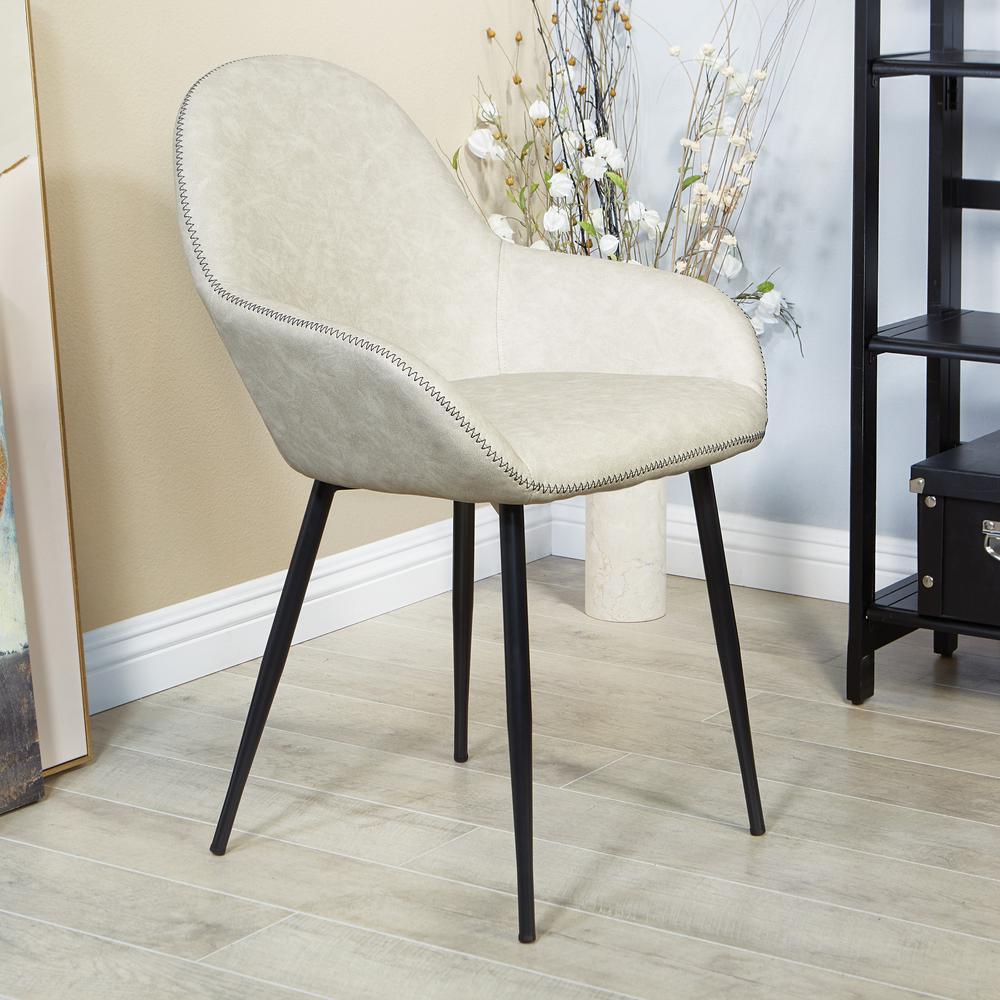 Piper Chair in Fog Fabric with Black Frame, PPR-P54
