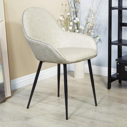 Piper Chair in Fog Fabric with Black Frame, PPR-P54