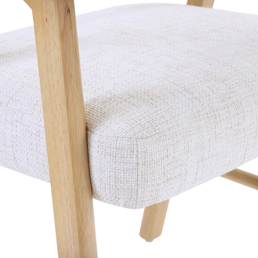 Kayley Dining Chair in Linen Fabric with National Wood Finish 2-Pack