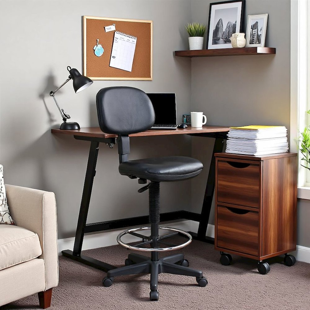 Black Drafting Chair – Tall Desk Chair for Standing Desk and Office Use