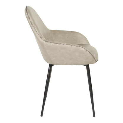 Piper Chair in Fog Fabric with Black Frame, PPR-P54