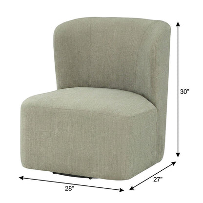 Polyester Upholstered Contemporary Swivel Accent Armchair with Steel Base, Fog