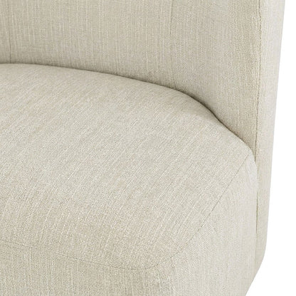 Polyester Upholstered Contemporary Swivel Accent Armchair with Steel Base, Linen