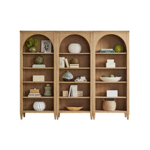 Laurel Modern Wood Open Bookcase Wall, Light Brown