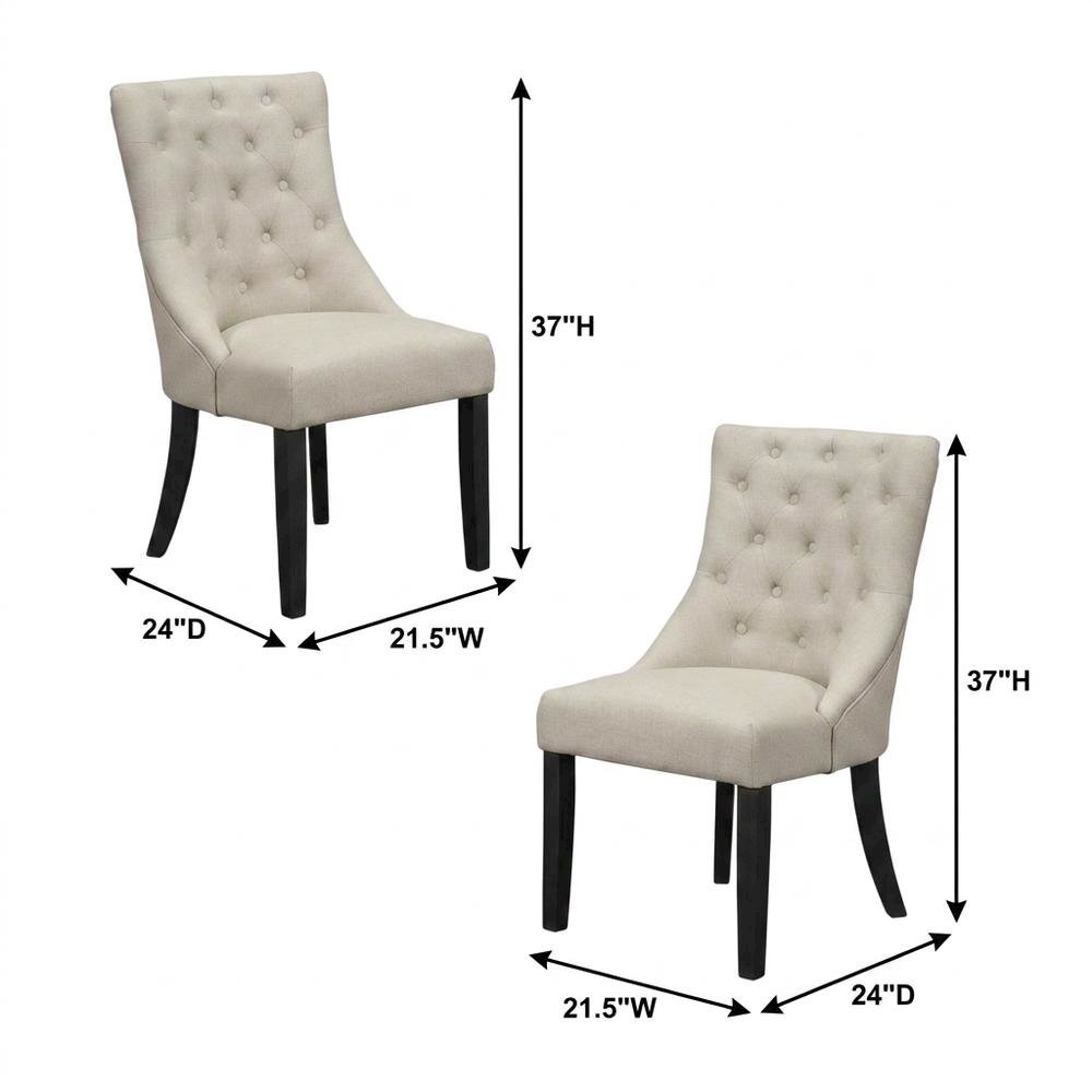 Polyester Fabric Upholstered Accent Side Chairs for Living Room,Set of 2