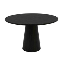 Black Round Dining Table, Mid-Century Modern Style, Seats 4