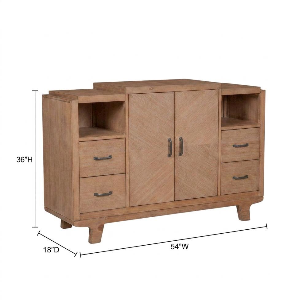 Solid Pine Sideboard Buffet Cabinet with Storage for Dining Room, Natural