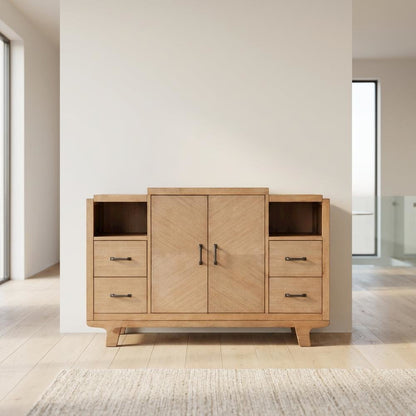 Solid Pine Sideboard Buffet Cabinet with Storage for Dining Room, Natural