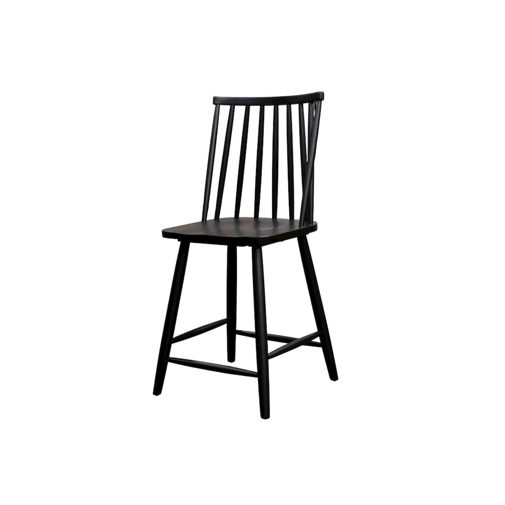 Farmhouse Brown Counter Stools Set of 2 with Back Support