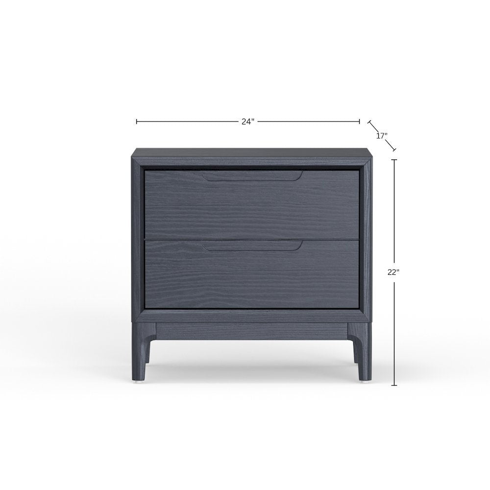 Vintage Black Nightstand with Drawer Storage Mindi Wood Modern Design