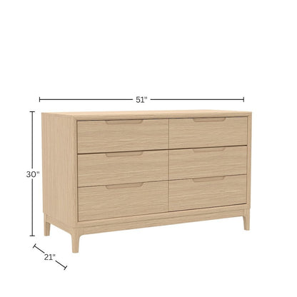 Light Oak Modern Bedroom Dresser with Spacious Drawers and Sturdy Design