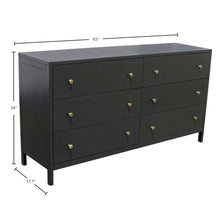 Black Modern Farmhouse Dresser with Spacious Drawers and Sleek Design