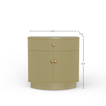 Nightstand Modern Contemporary Rubberwood with Oak Veneer Drawer and Shelf