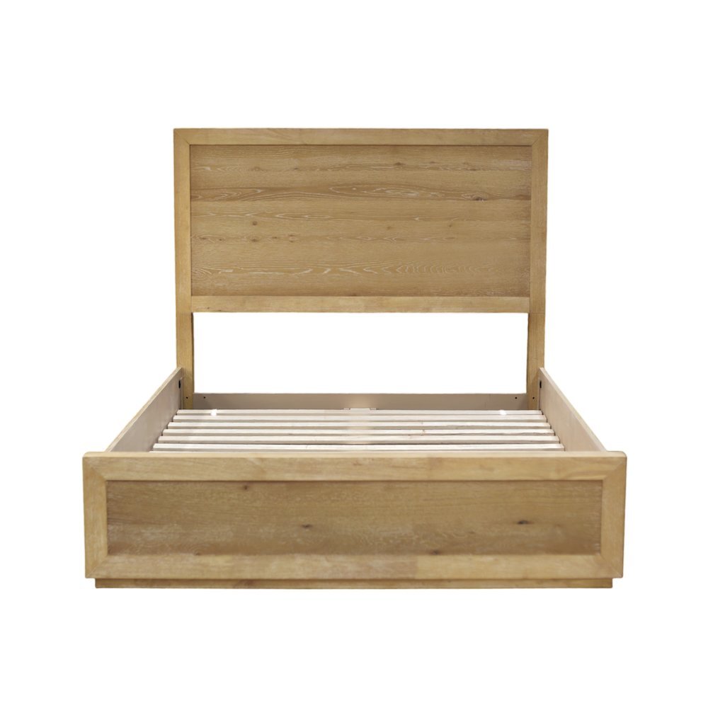 King Platform Bed with Modern Farmhouse Design and Sturdy Frame