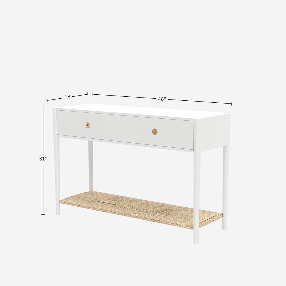 Console Table with Drawer and Open Shelf Modern Design
