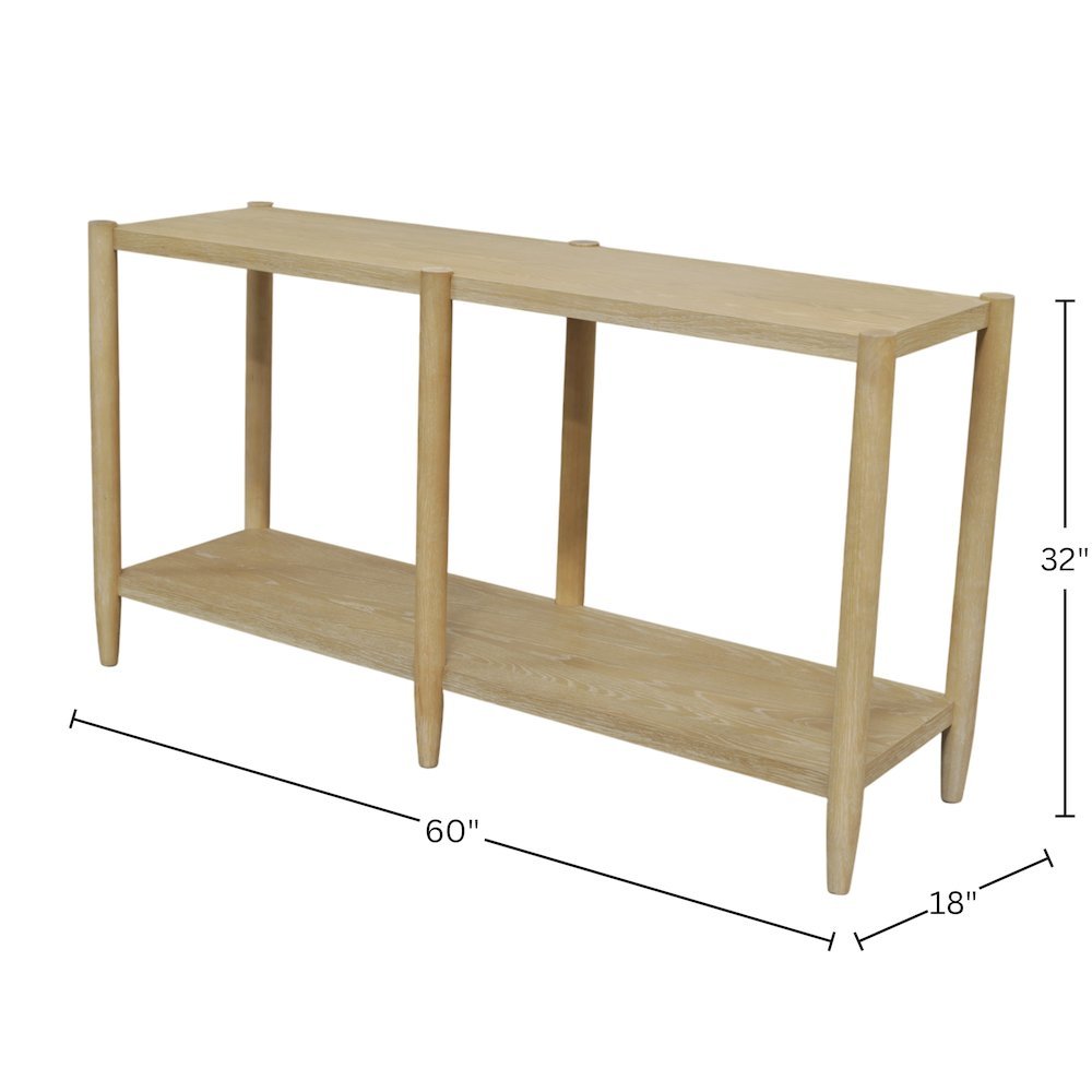 Light Wood Finish Console Table with Modern Contemporary Design and Stable Base