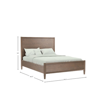Walnut Queen Panel Bed with Modern Contemporary Design and Sturdy Frame