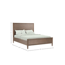 Walnut Full Panel Bed Modern Contemporary Design Single Piece Frame