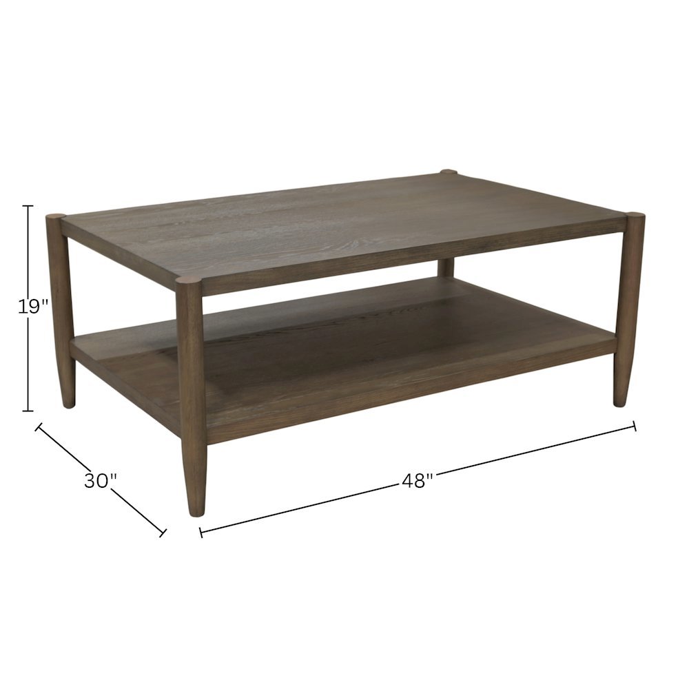Walnut Rectangular Coffee Table with Modern Contemporary Design and Sturdy Build