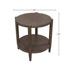 Round Walnut End Table with Modern Contemporary Design and Single Piece Build