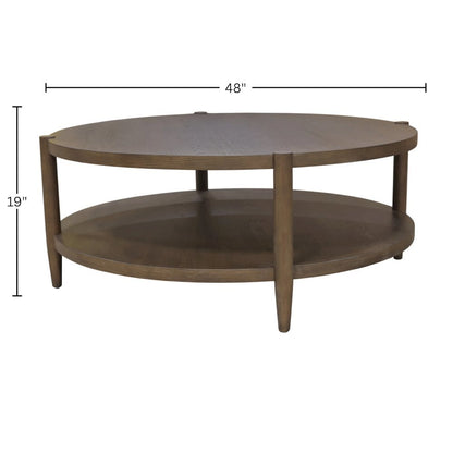 Walnut Round Coffee Table with Modern Contemporary Design and Solid Build