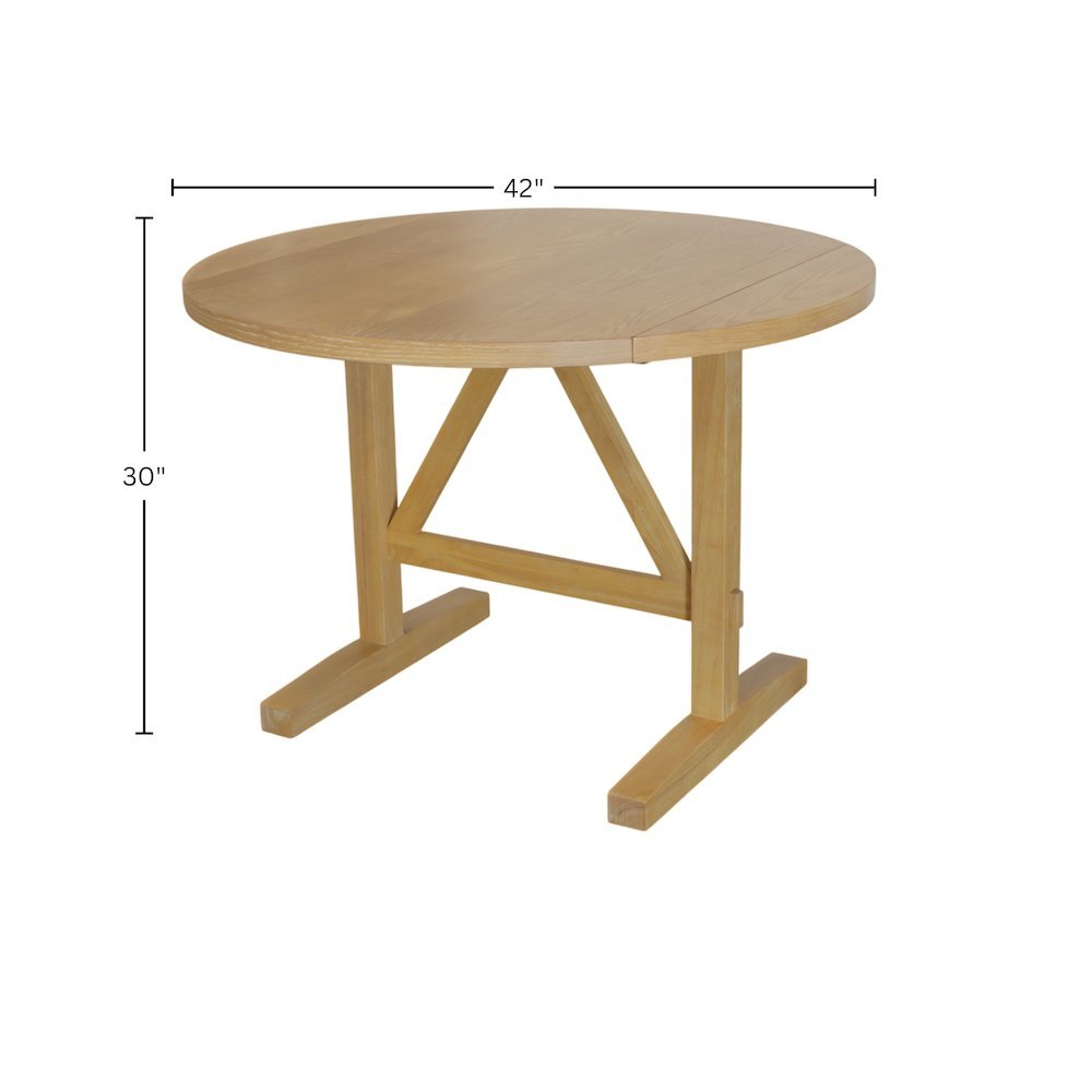 Round Dining Table Modern Farmhouse Style Single Piece Durable Design