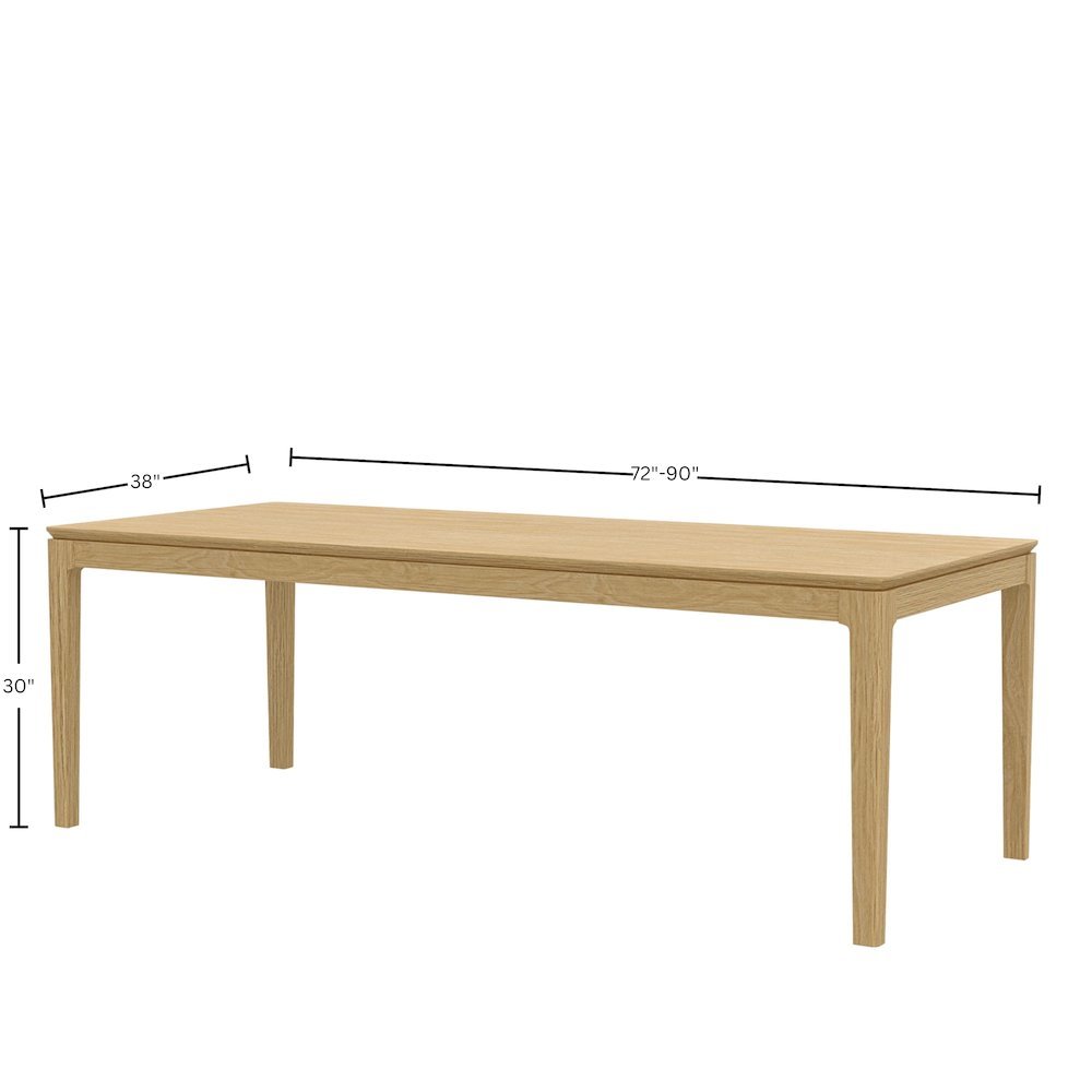 Rectangular Light Oak Extension Dining Table with Adjustable Height