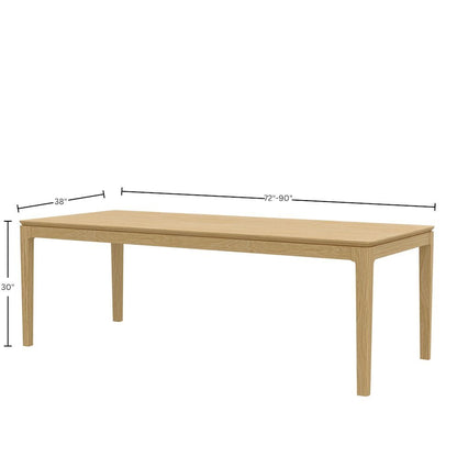 Rectangular Light Oak Extension Dining Table with Adjustable Height
