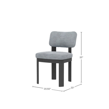 Black Upholstered Side Chairs Set of 2 with Modern Design