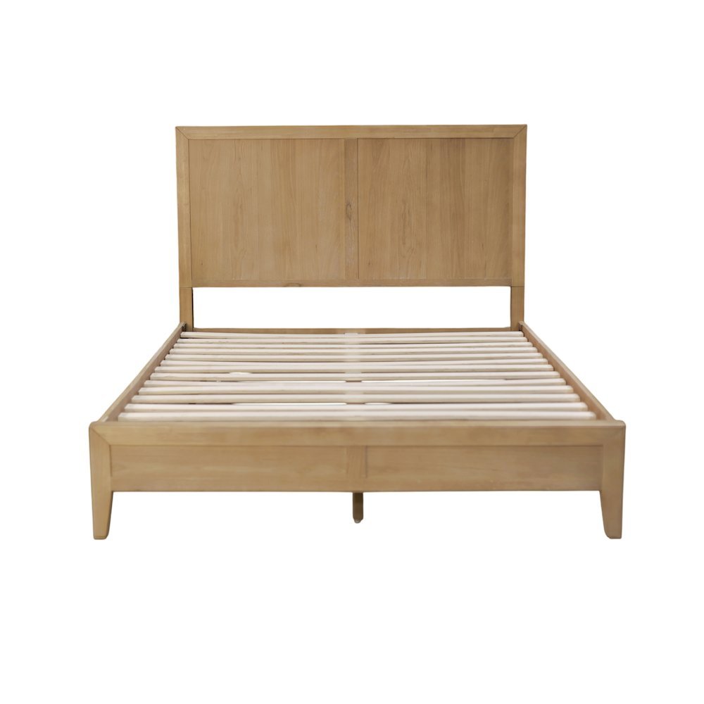 King Platform Bed Modern Farmhouse Style Single Piece Durable Support Frame