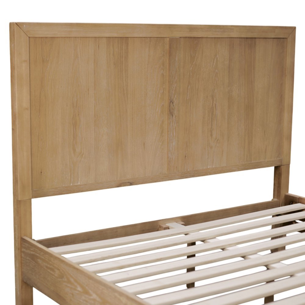 King Platform Bed Modern Farmhouse Style Single Piece Durable Support Frame