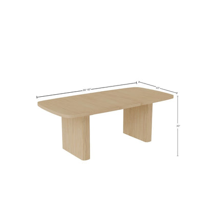 White Wash Rectangular Dining Table with Adjustable Height and Modern Design