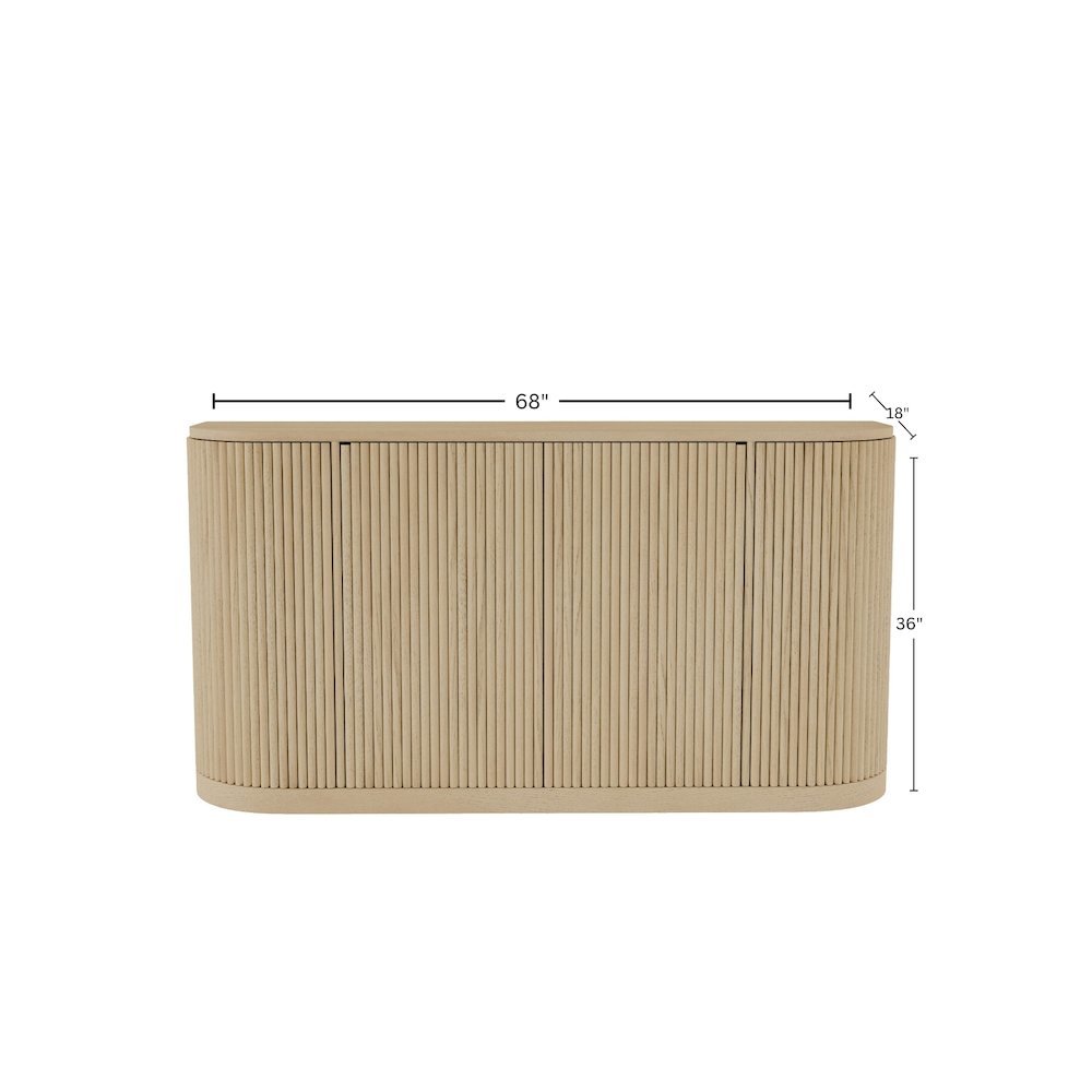 White Wash Sideboard with Drawers Modern Design Single Piece Storage