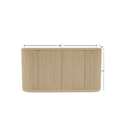 White Wash Sideboard with Drawers Modern Design Single Piece Storage
