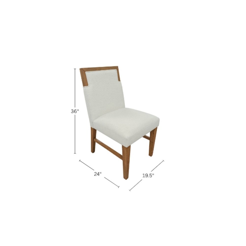 Modern Rustic Oak Side Chairs Set of 2 with Upholstered Seats and Durable Frame